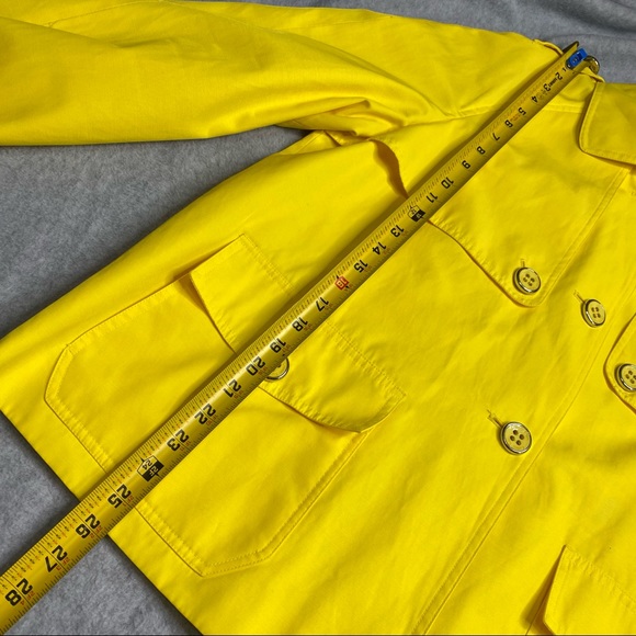Calvin Klein Women's Short Yellow Trench Jacket SZ XL - Picture 6 of 8